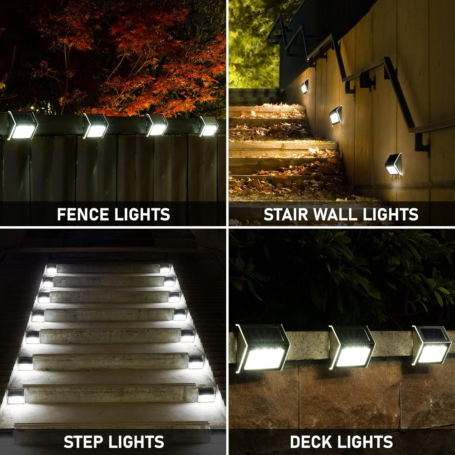 Thumbnail 1 de Solpex Solar Fence Lights Outdoor Garden (6 Pack) – Stainless Steel, Waterproof Solar Step Lights