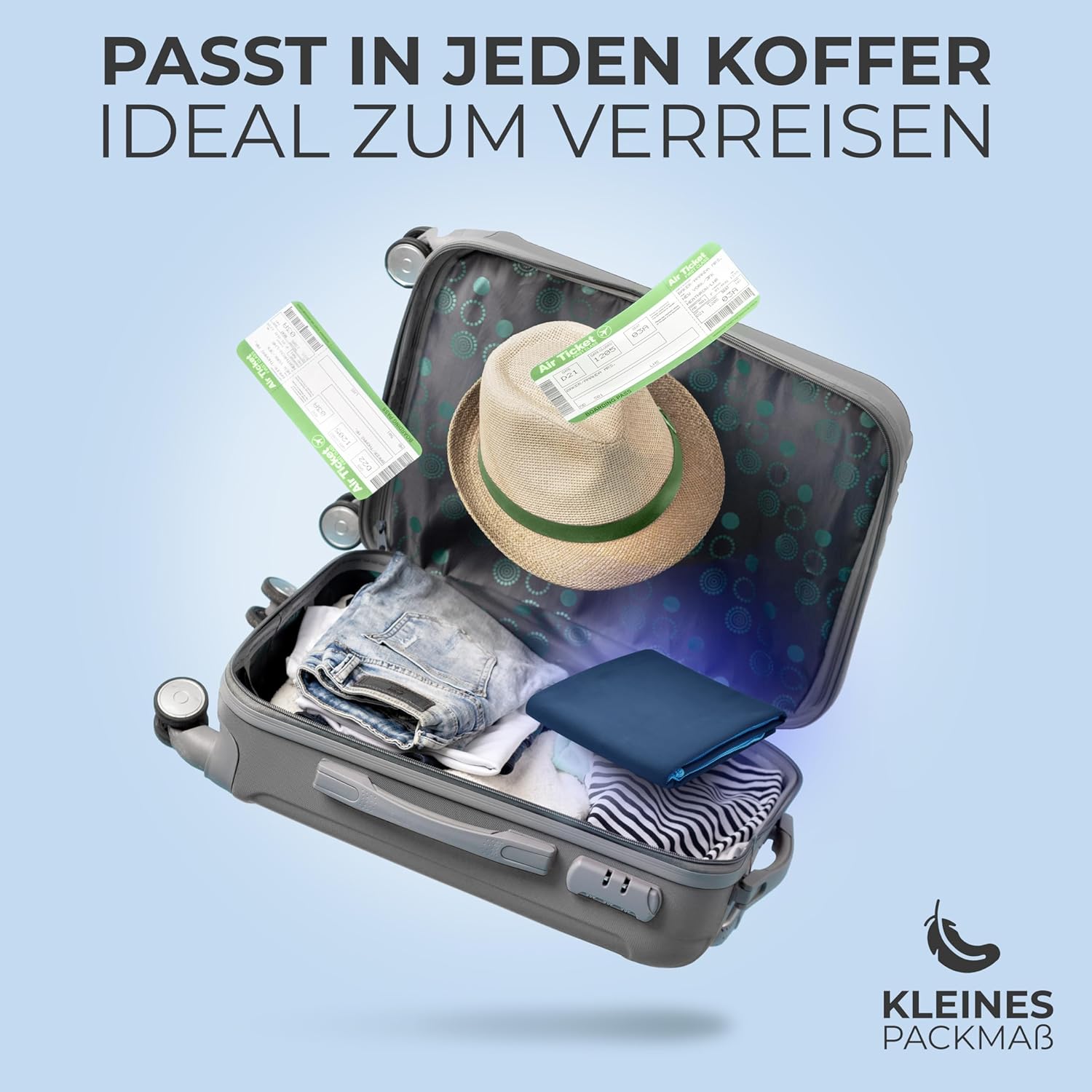 Detalle de NirvanaShape Mikrofaser Reisehandtuch 140 x 70 cm – leicht, schnelltrocknend und kompakt
