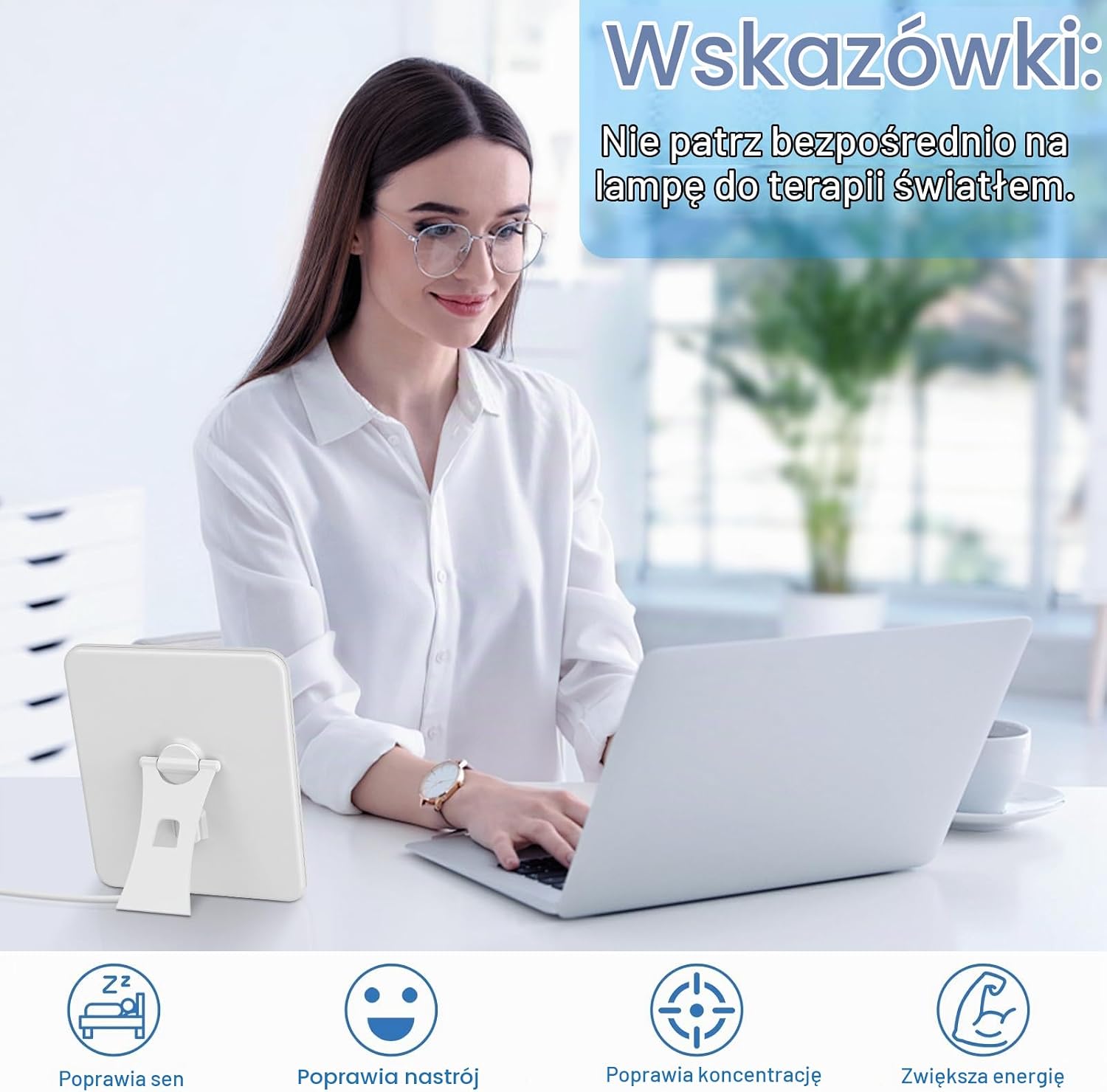 Detalle de OHFAMO lampa do terapii światłem 10 000 lx, 3 barwy i ściemnianie
