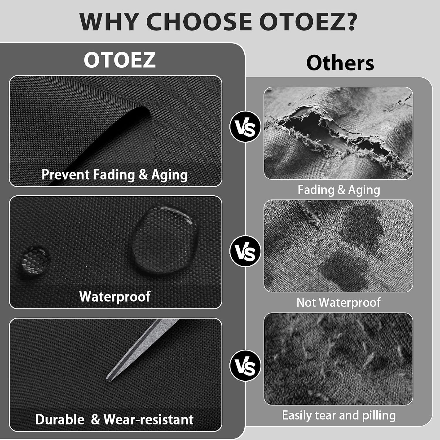 Detalle de OTOEZ 600D 防水ポリエステルオックスフォード生地 1ヤード・ブラック、UV耐性