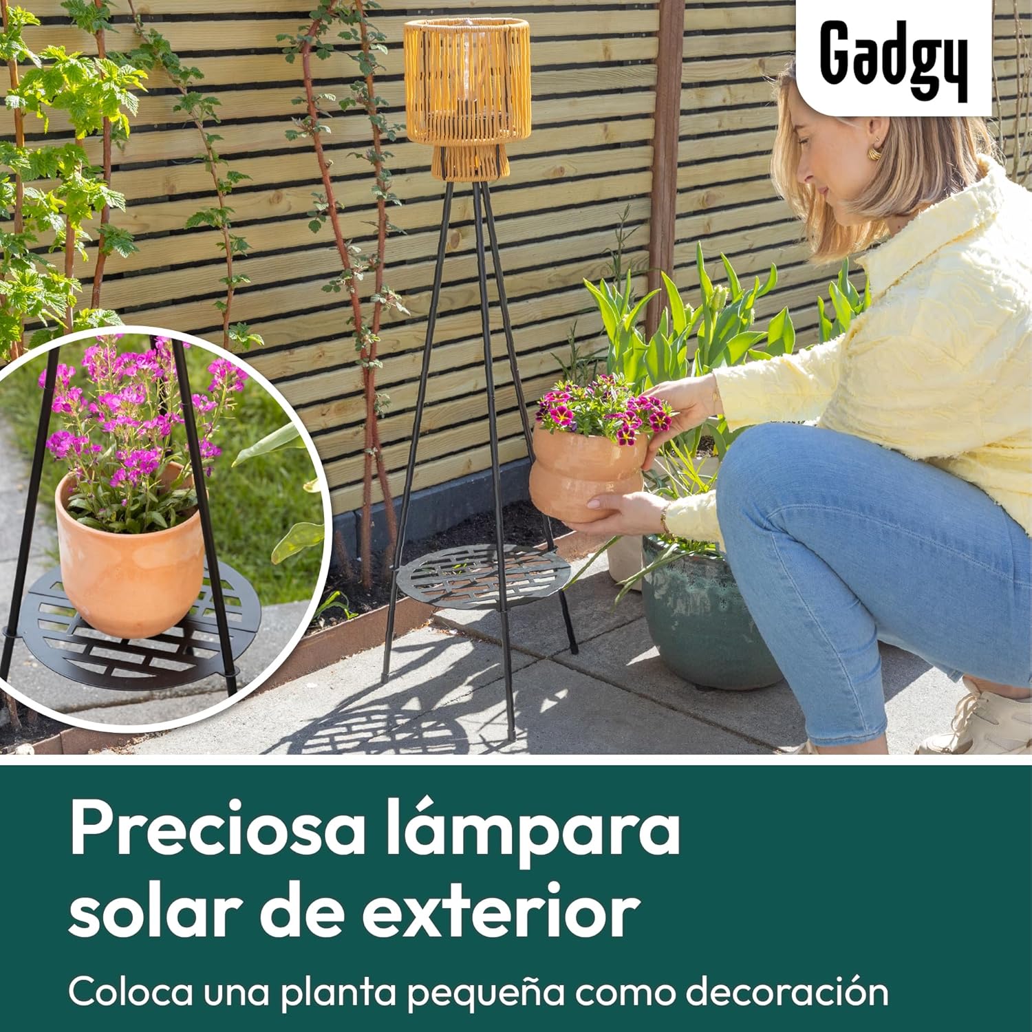 Thumbnail 1 de Gadgy Lámpara Solar con Soporte de Flores