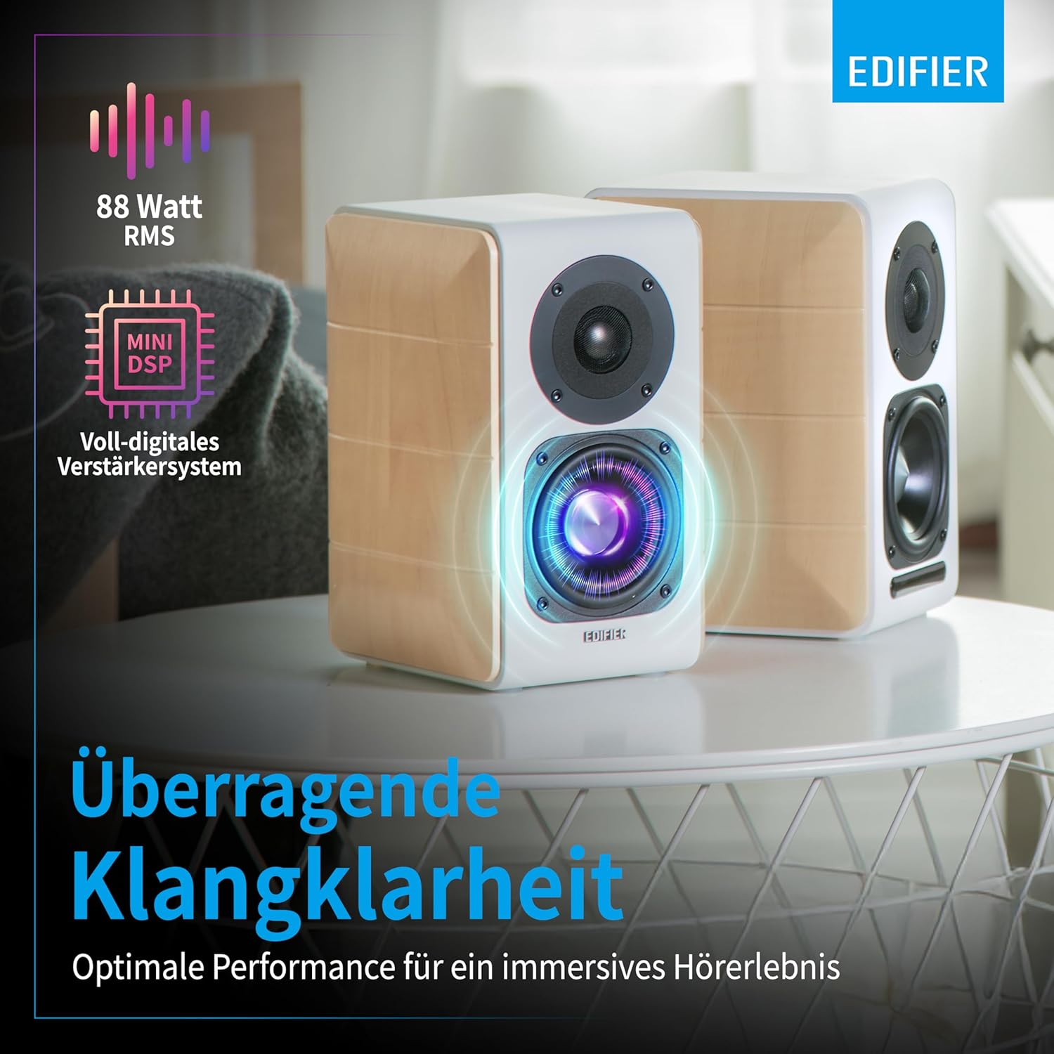 Thumbnail 4 de Edifier S880DB Bluetooth-Regallautsprecher System – Holz/Weiß