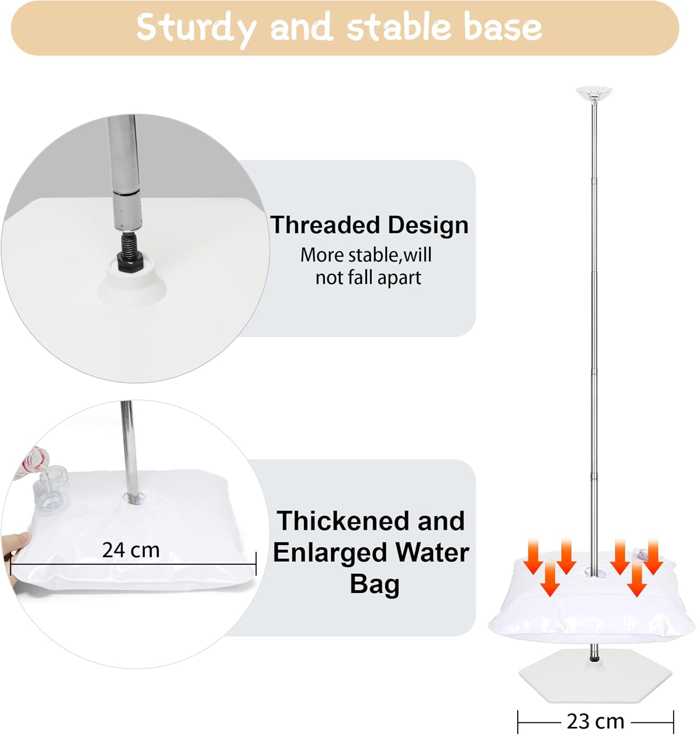 Thumbnail 3 de Toosci Upgraded Balloon Column Stand Kit, 7 Feet: Adjustable, Reusable Steel Telescopic Balloon Tower