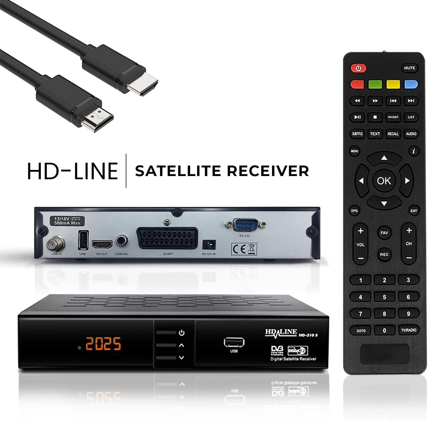 Detalle 2 de HD-Line 310 Satelliten Receiver – Full HD, DVB-S/S2, HDMI & USB 2.0