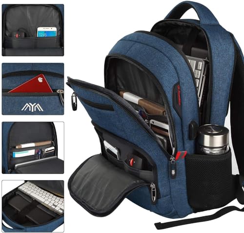Thumbnail 3 de YAMTION Backpack Men's School Backpack 15.6 Inch Laptop 35L with USB Port, Reflective Stripes & Front Pocket