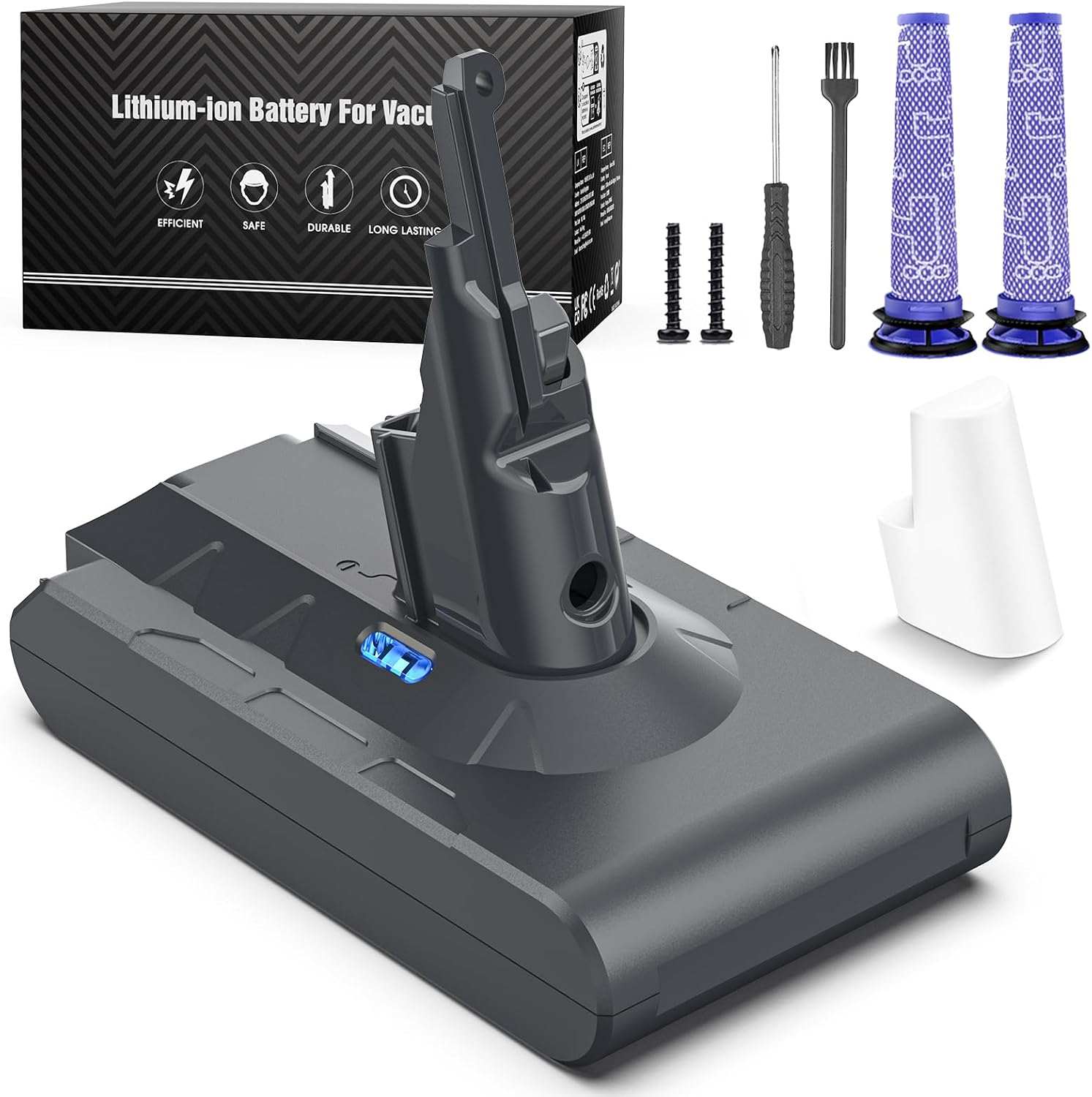 Detalle de Keenstone 6500mAh Batterie pour Dyson V8 SV10 Absolute Fluffy Animal Plus Motorhead – 2 filtres inclus