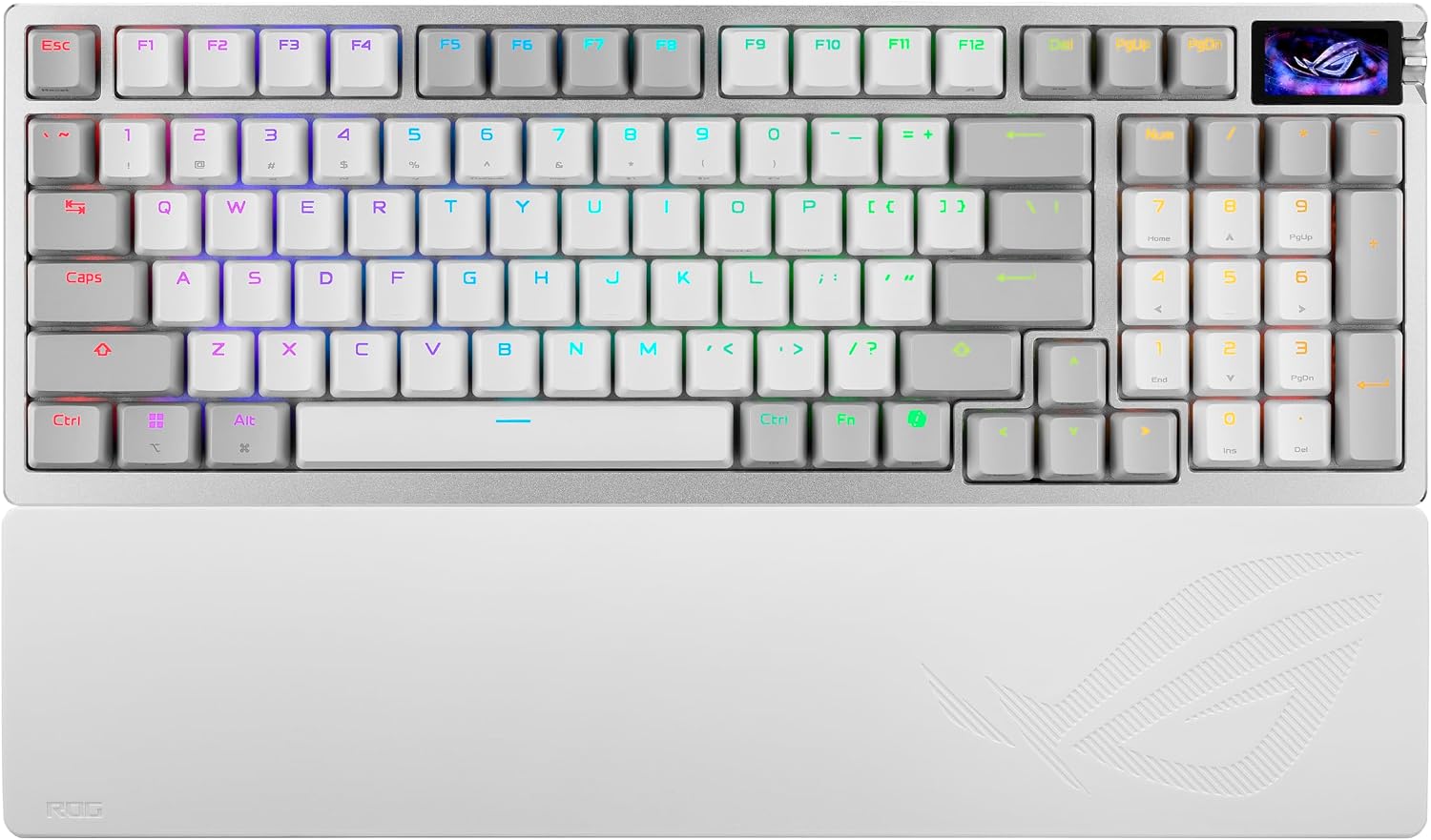 Detalle de ASUS ROG AZOTH 96 HE LITE/WHT ゲーミングキーボード、96%配列・磁気式スイッチ・OLED搭載