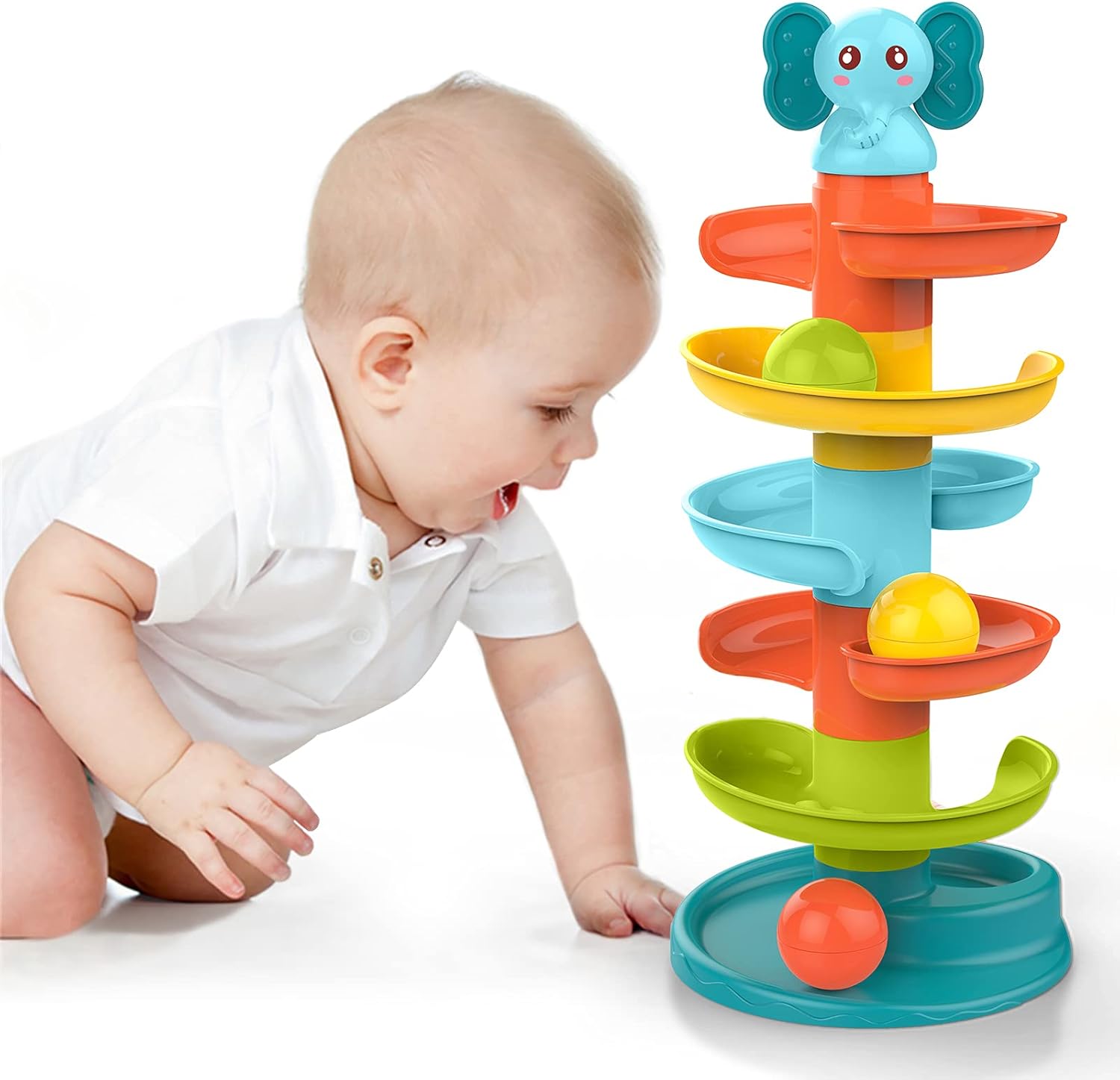 Detalle de Baby Toy Ball Tower and Ramp Roll for 9–18 Months