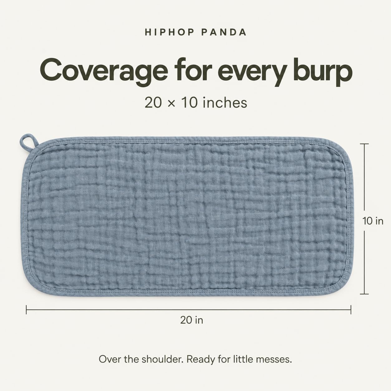 Thumbnail 3 de HIPHOP PANDA Large 100% Cotton Muslin Baby Burp Cloths with Reinforced Edges