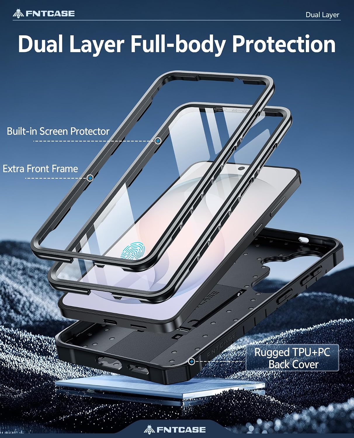 Thumbnail 2 de FNTCASE for Samsung Galaxy S26 Case with Built-in Screen Protector, Dual Front Frames, and Military-Grade Protection