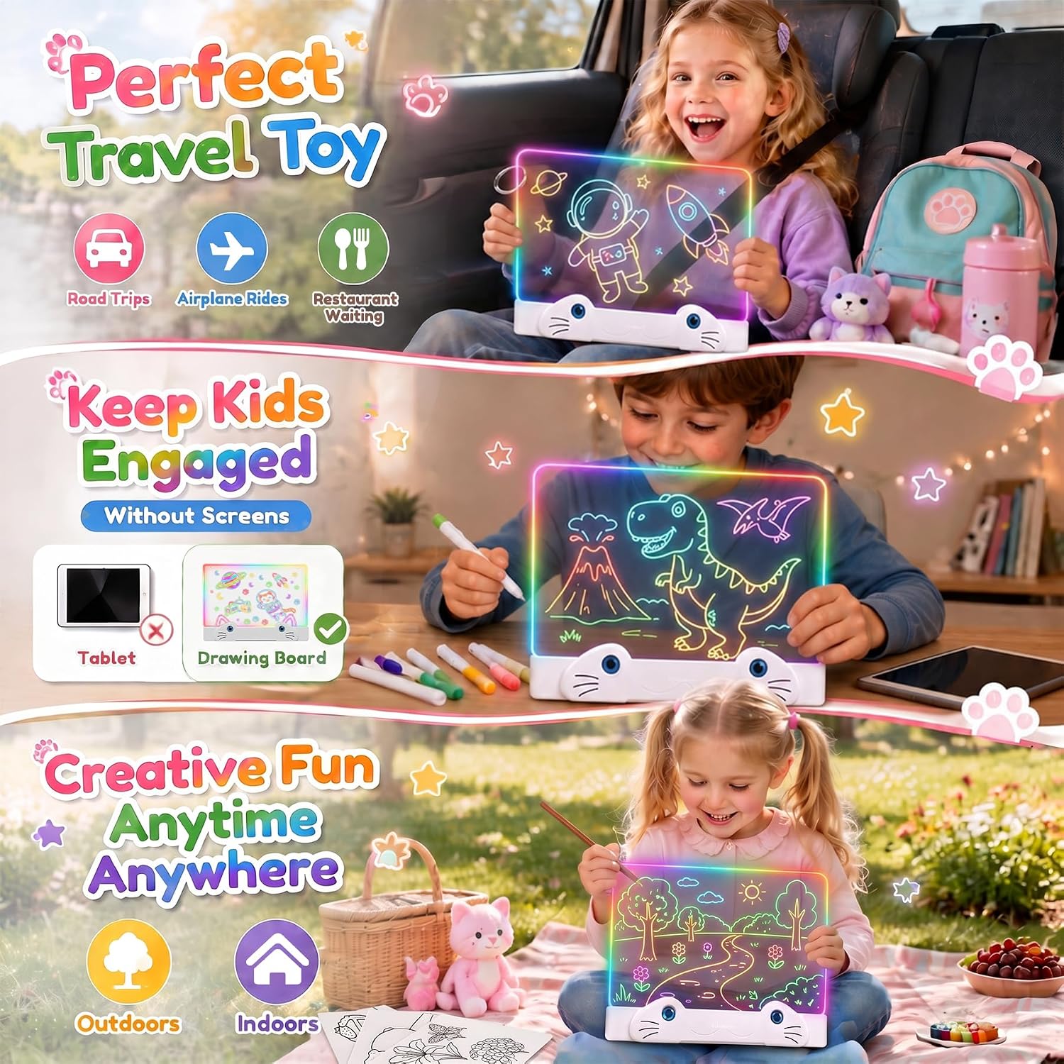 Detalle 2 de LED Drawing Board for Kids, 16-Inch