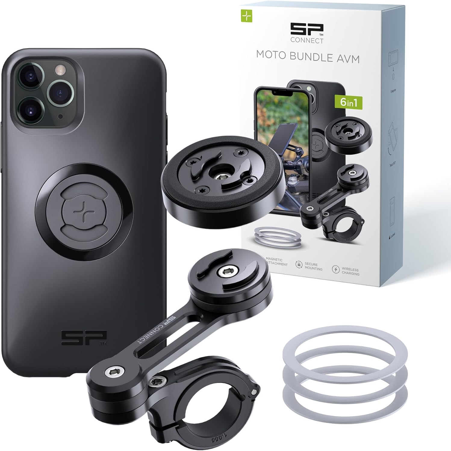 Detalle de SP CONNECT Moto Bundle II con modulo anti-vibrazione per iPhone 11 Pro/XS/X – supporto moto
