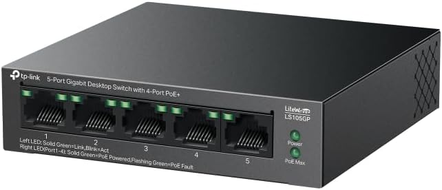 Thumbnail 2 de TP-Link LS105GP: 5-Port PoE-Gigabit-Switch für Büro- und Heimanwendungen