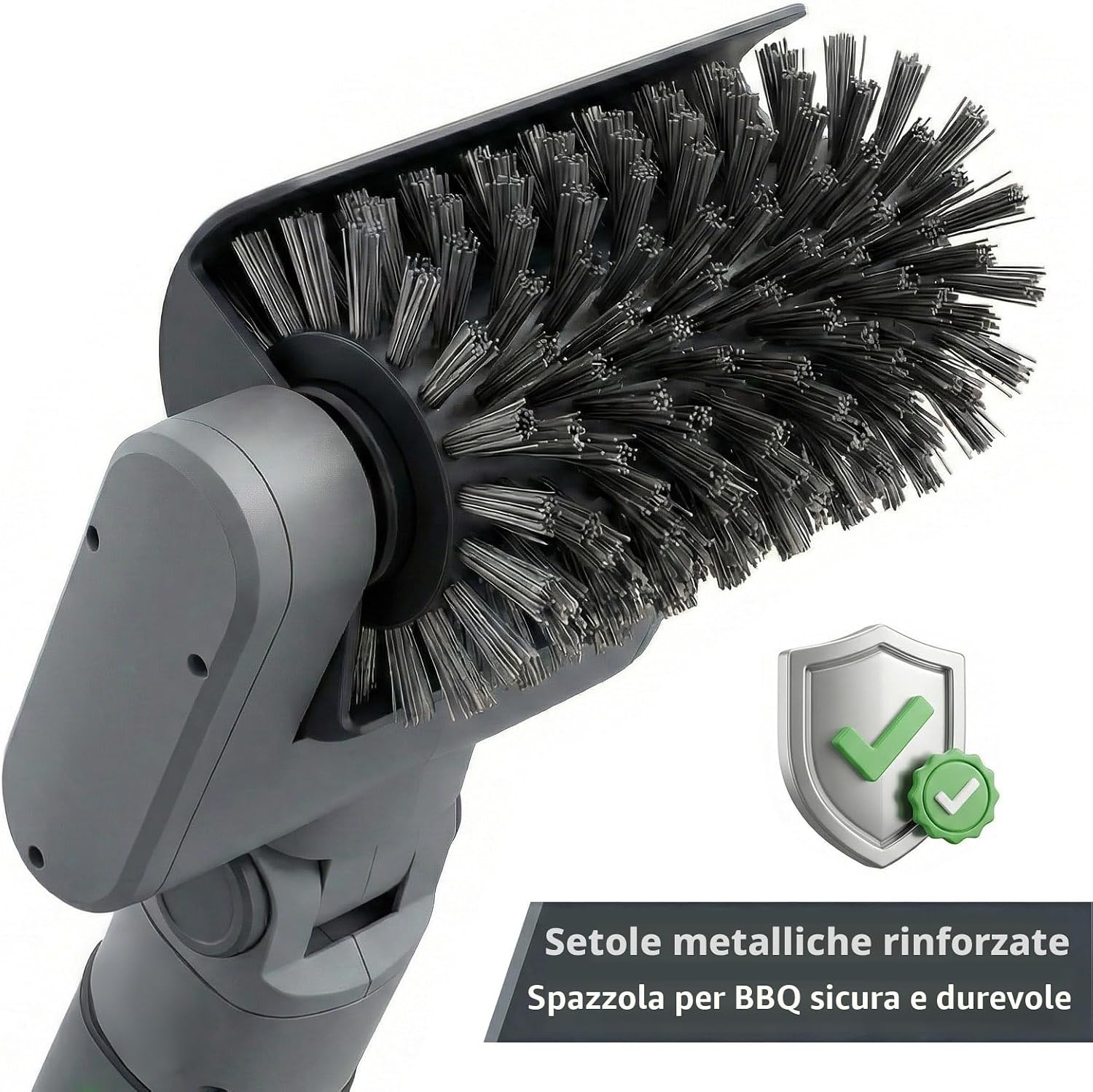 Detalle de Kit Spazzola Barbecue Elettrica 3-in-1 – Pulitore BBQ Senza Fili, 450 Giri/min, IPX7, 2 Ore di Autonomia