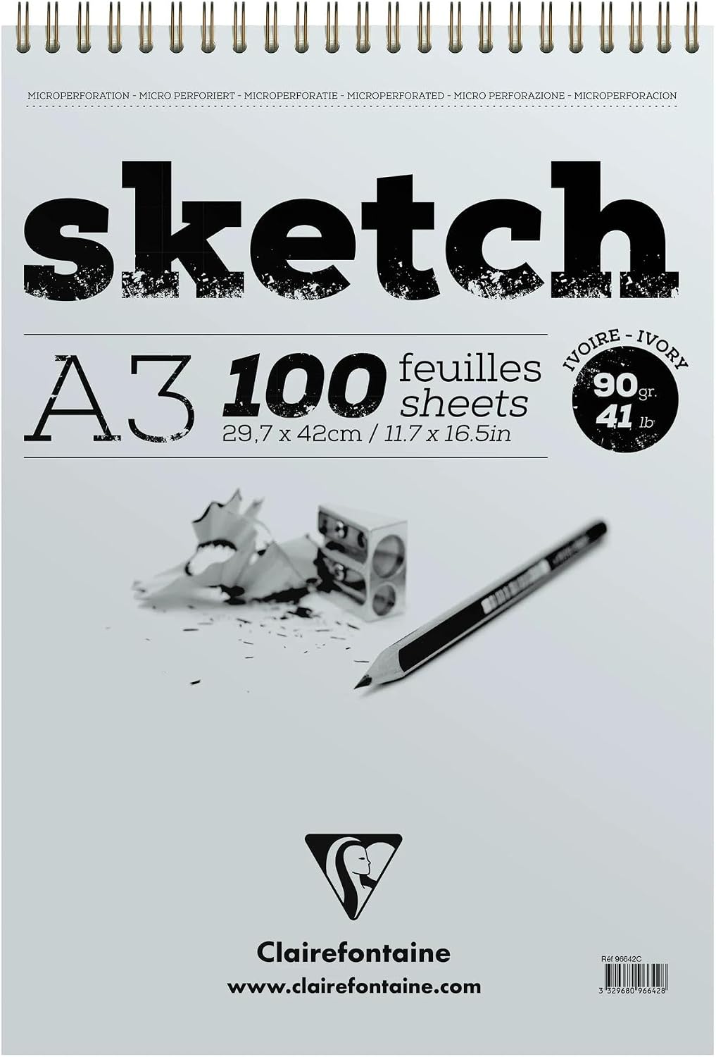 Thumbnail 6 de Clairefontaine 96606Cpack – Bloc Spiralé Papier Sketch A5 (90 g), 5 blocs de 100 feuilles chacun