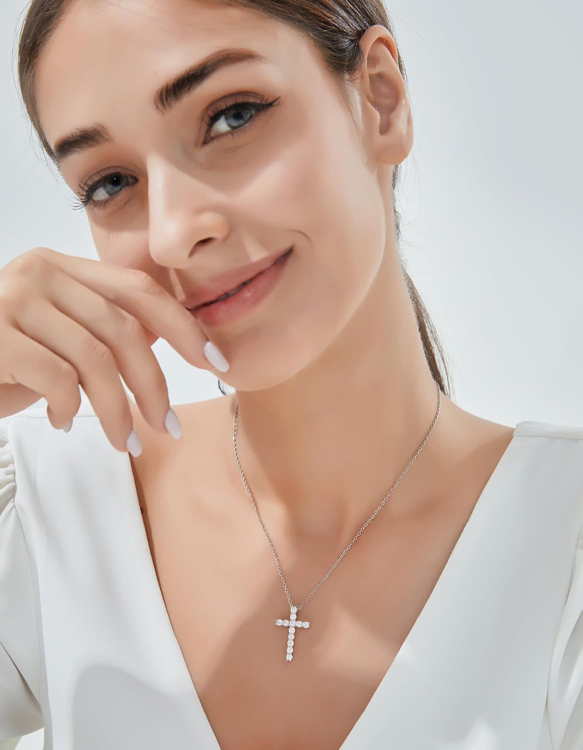 Thumbnail 1 de MomentWish Cross chain collar moissanite 1,2 ct ✝
