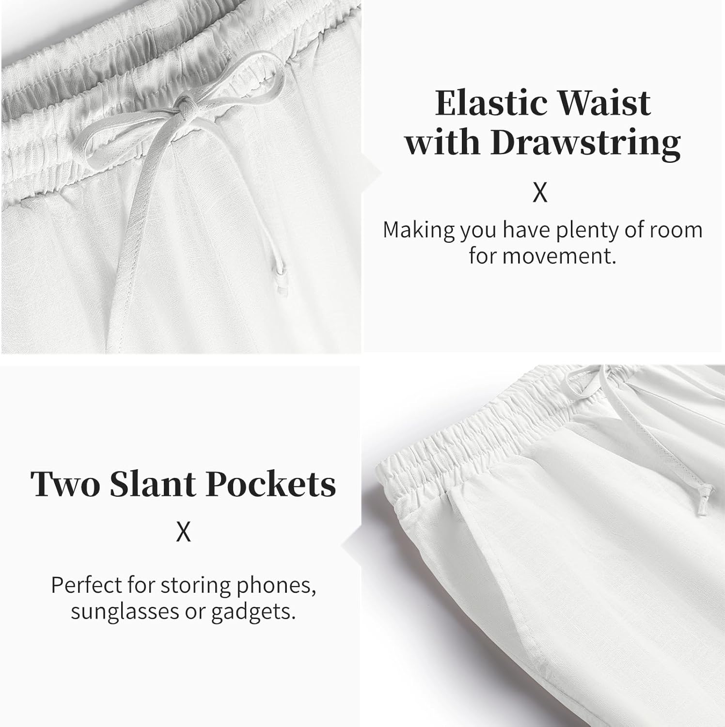 Thumbnail 5 de COOFANDY Men's 2-Piece Cotton Linen Set: Short Sleeve Henley & Beach Yoga Pants