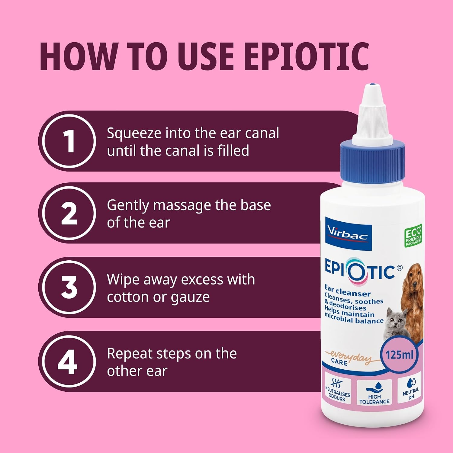 Detalle 2 de Virbac EpiOtic Cat & Dog Ear Cleaner Solution (125ml)