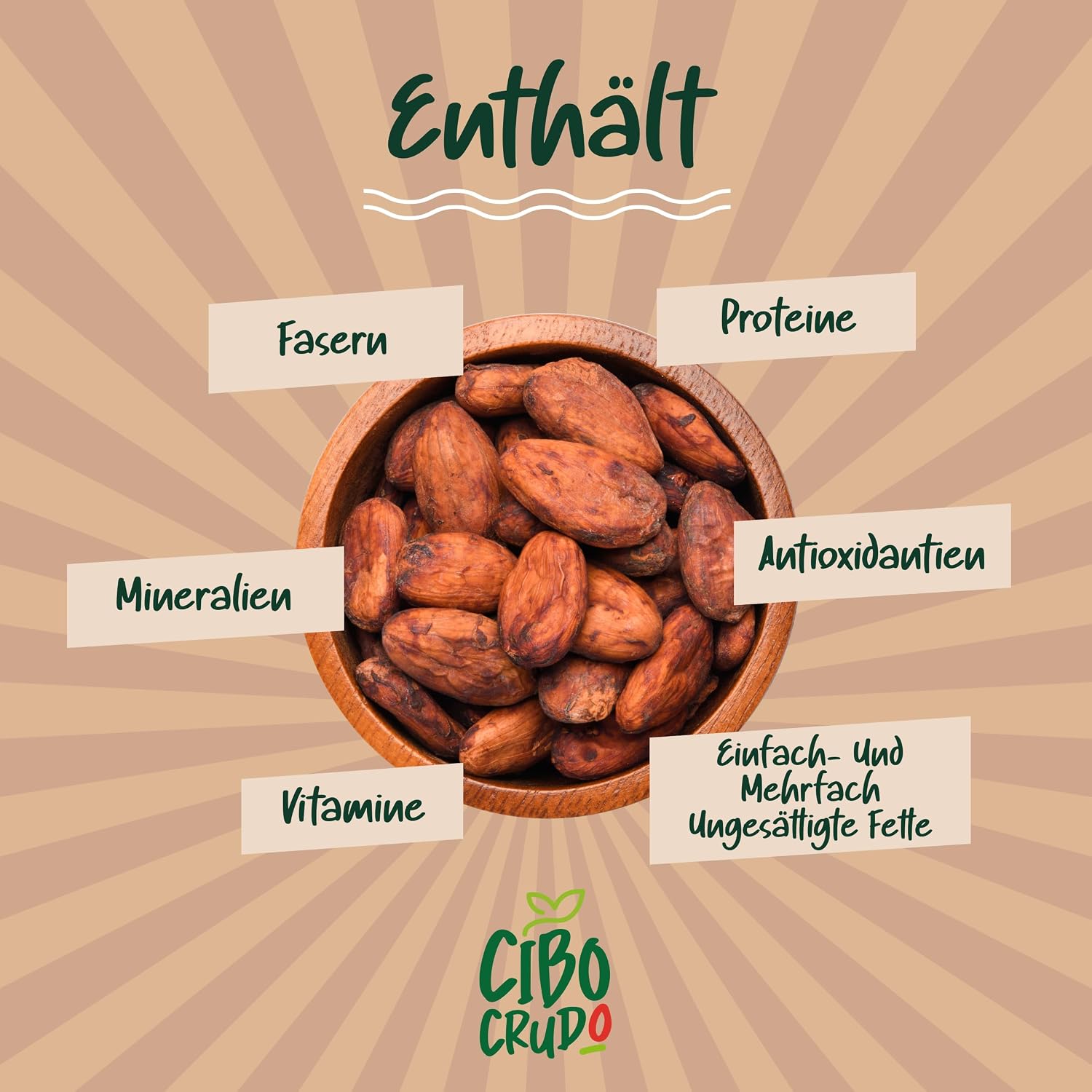 Thumbnail 2 de Kakaobohnen Roh Bio - 500 g Criollo aus Peru, ungeöst, roh und biologisch