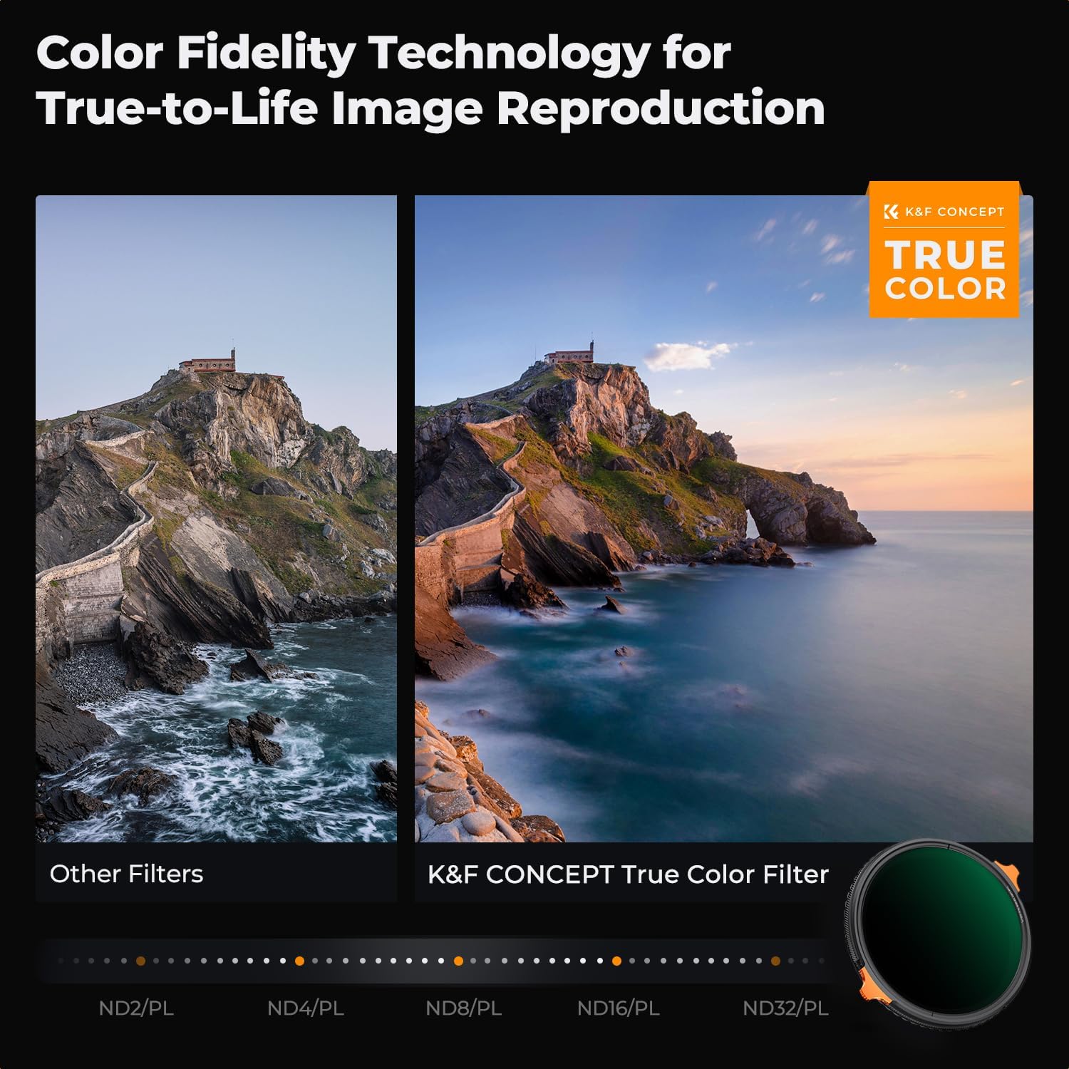 Detalle de K&F CONCEPT 67mm True Color Variable Fader ND2-32 + CPL Nano-X circular filter (ND & CPL in 1)