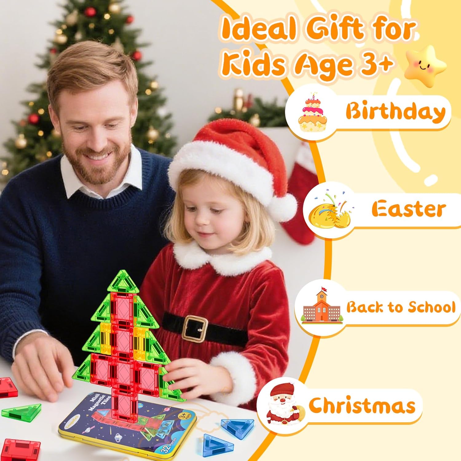 Thumbnail 3 de LeagoEra Mini Magnetic Tiles 32PCS set