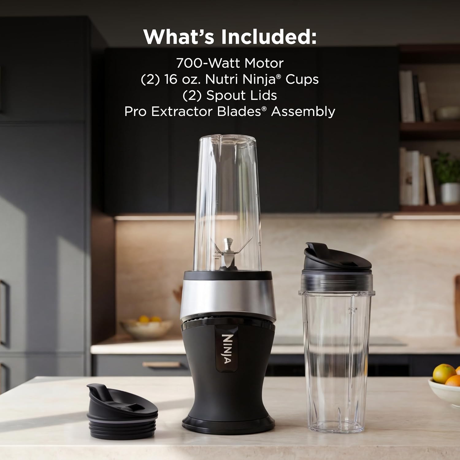 Thumbnail 5 de Ninja QB3001SS 700-Watt Personal Blender with 16-oz Cups and Spout Lids