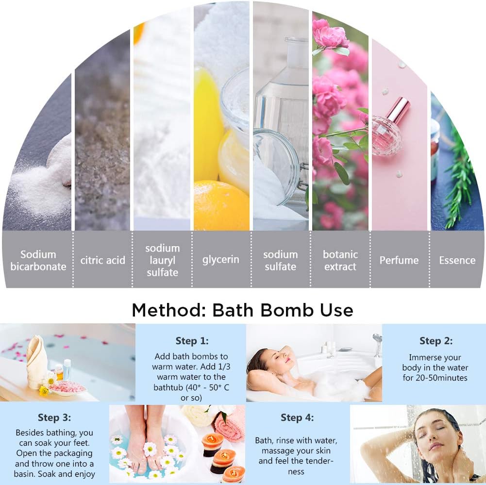 Detalle de efloral 12pcs Bath Bombs Gift Set 4.2oz Bath Bombs
