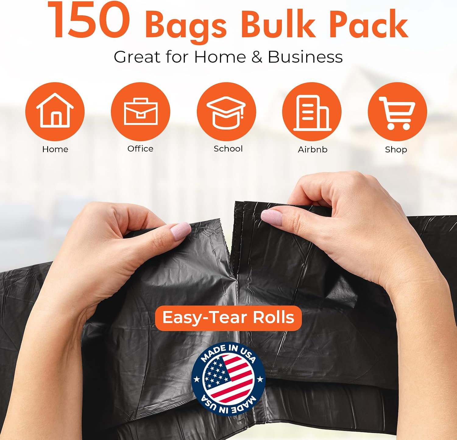 Thumbnail 5 de Delxo 40×54-Inch Trash Bags, 55–60 Gallon, 150 Count, Black Star-Seal