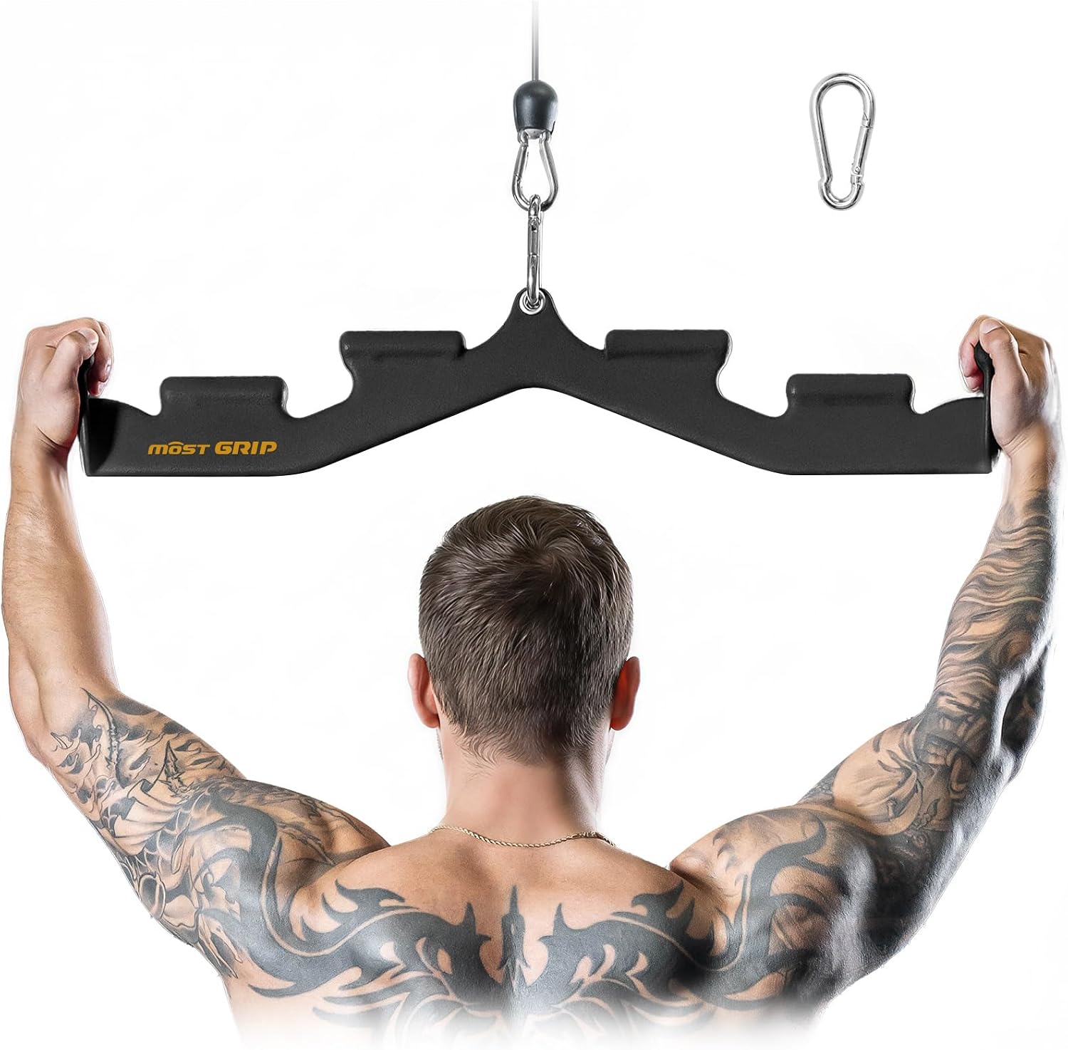 Detalle de MOST GRIP Lat-Bar-Futi LAT Pulldown Bar, Steel Multi-Grip Attachment with 6 Handles