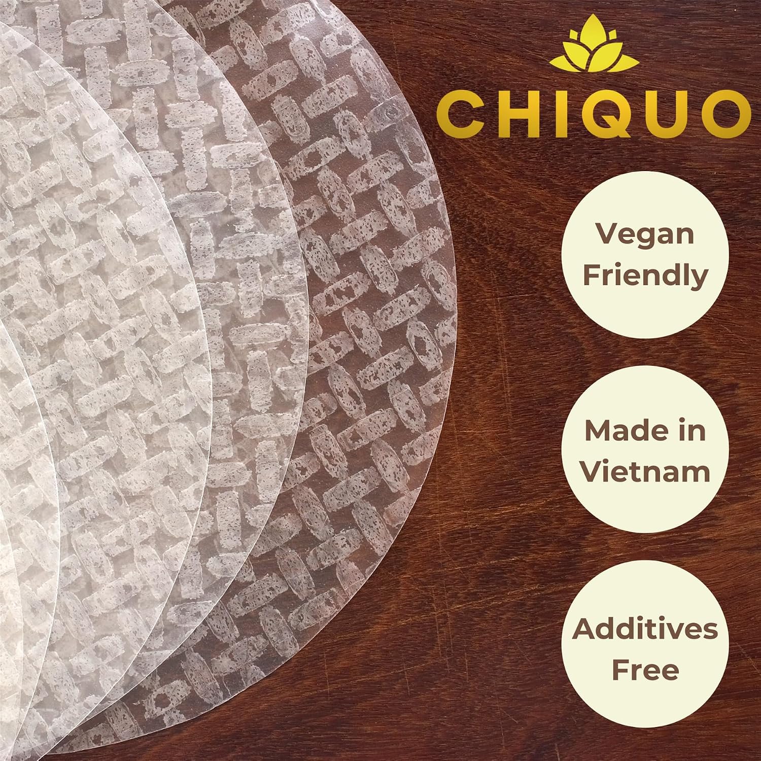 Thumbnail 2 de Chiquo Vietnamese Rice Paper 22cm 340g – Pack of 3: Authentic Wrappers for Spring & Summer Rolls