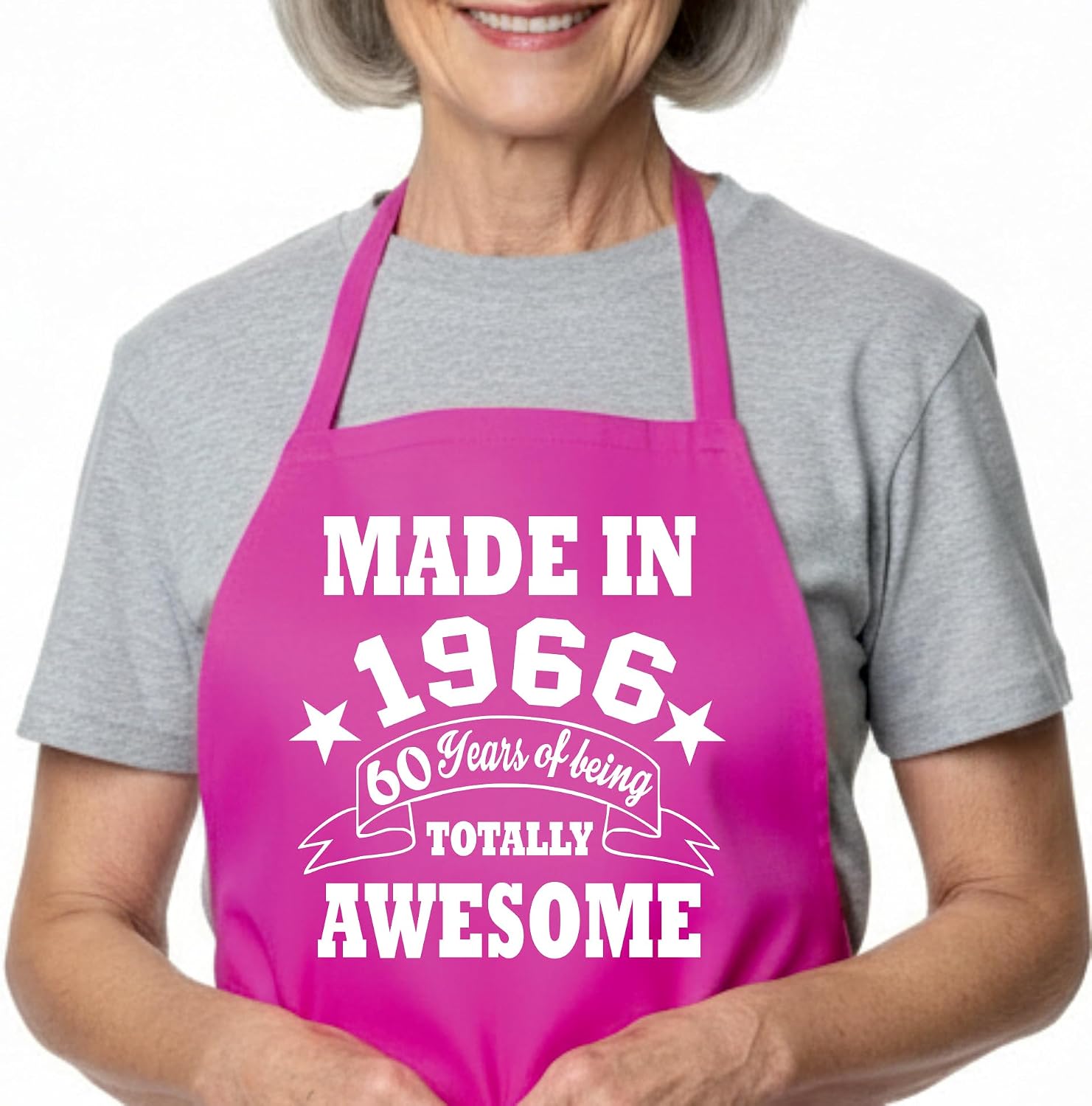 Detalle de Print4U Made in 1966 60th Birthday Apron – His & Hers Kitchen Gift (One Size, Machine Washable)