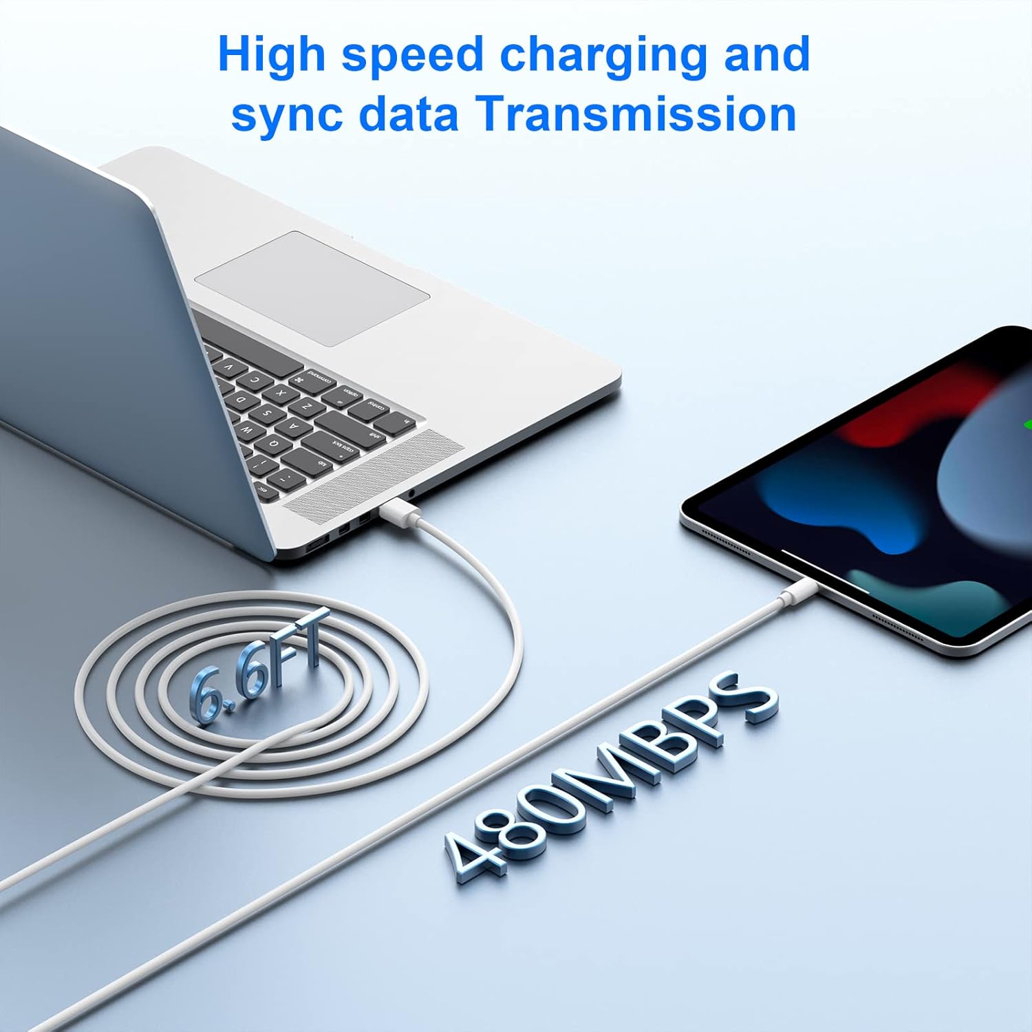 Thumbnail 5 de Chargeur rapide iPhone 20W USB‑C avec 2 câbles Lightning de 2 m et Adaptateur Secteur USBC Universel