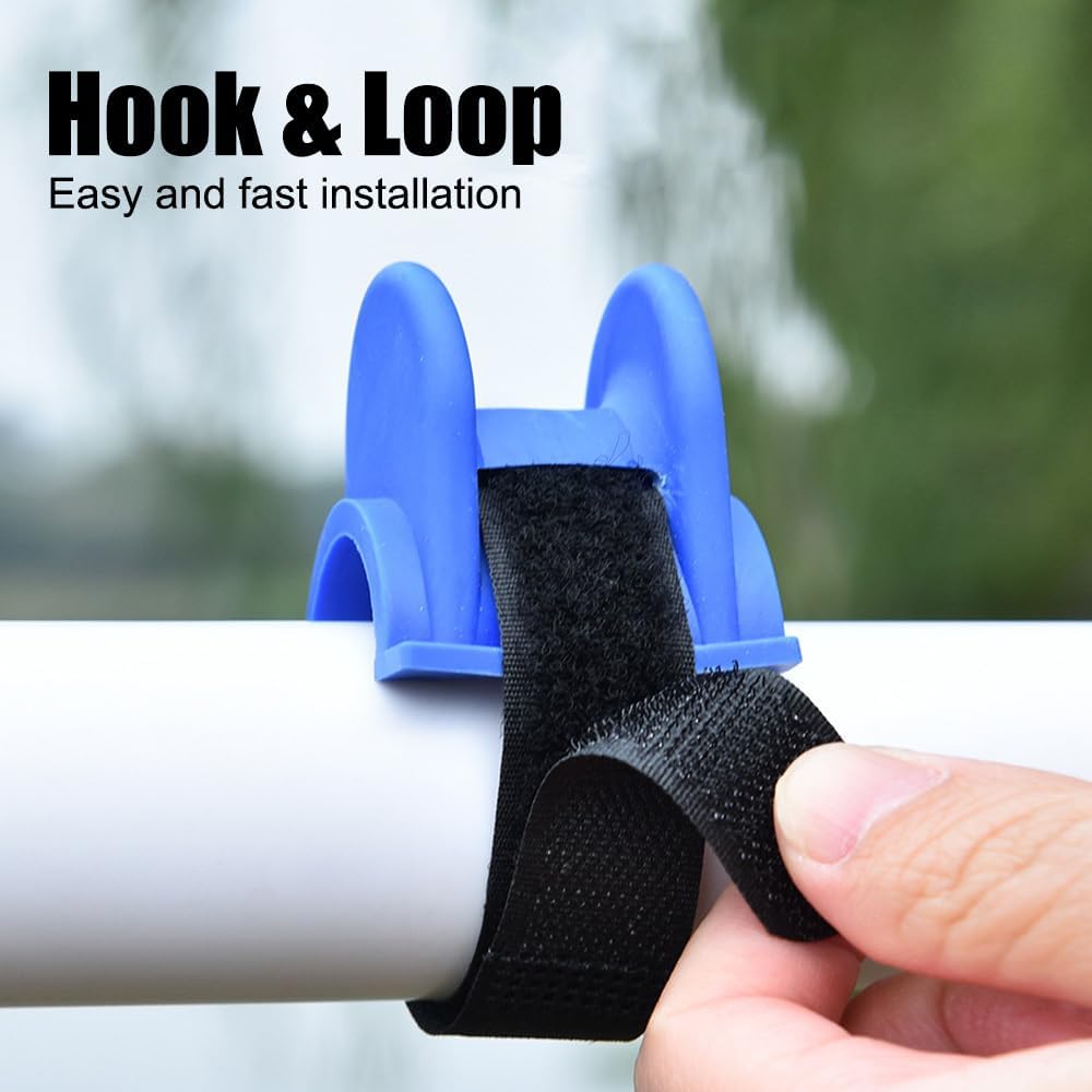 Thumbnail 5 de MiOYOOW Marine Rod Supports: 4-Pack TPE Rail Mount Rod Racks (Flat or Curved Base) for Boats
