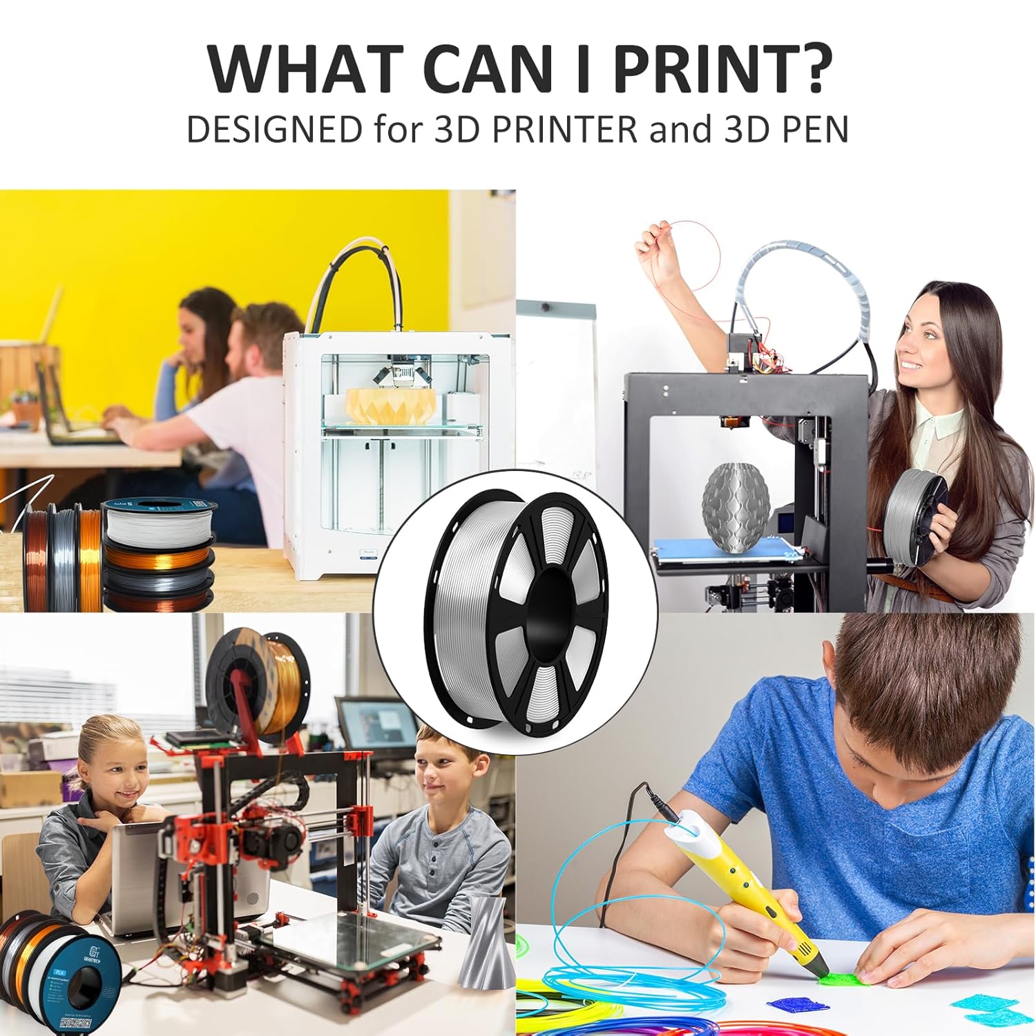 Detalle de GEEETECH PLA 1.75 mm Filament – 1 kg Spule, Transparent