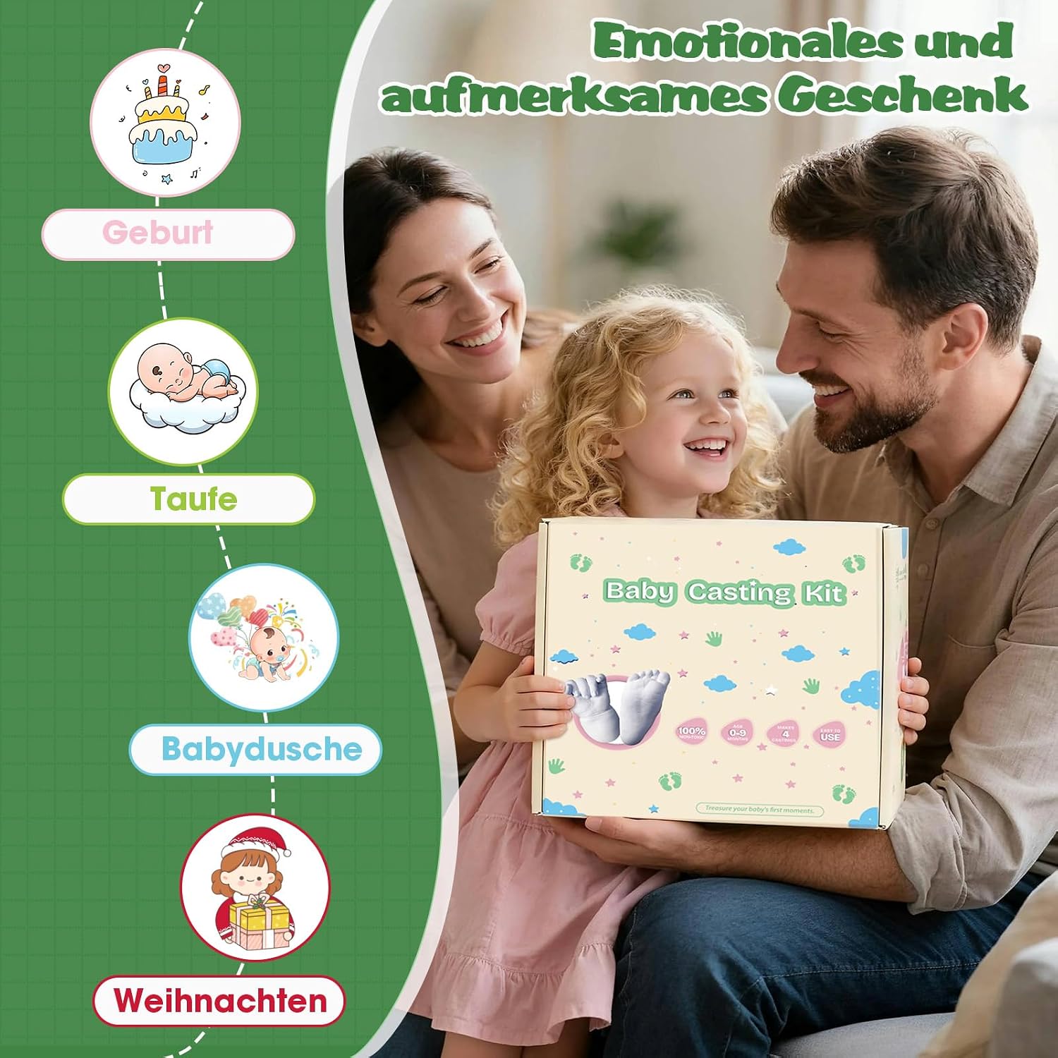 Thumbnail 6 de TOGOU2S Gipsabdruck Baby Hand und Fuß –4 Abdrücke, ungiftig, 3D-Souvenir