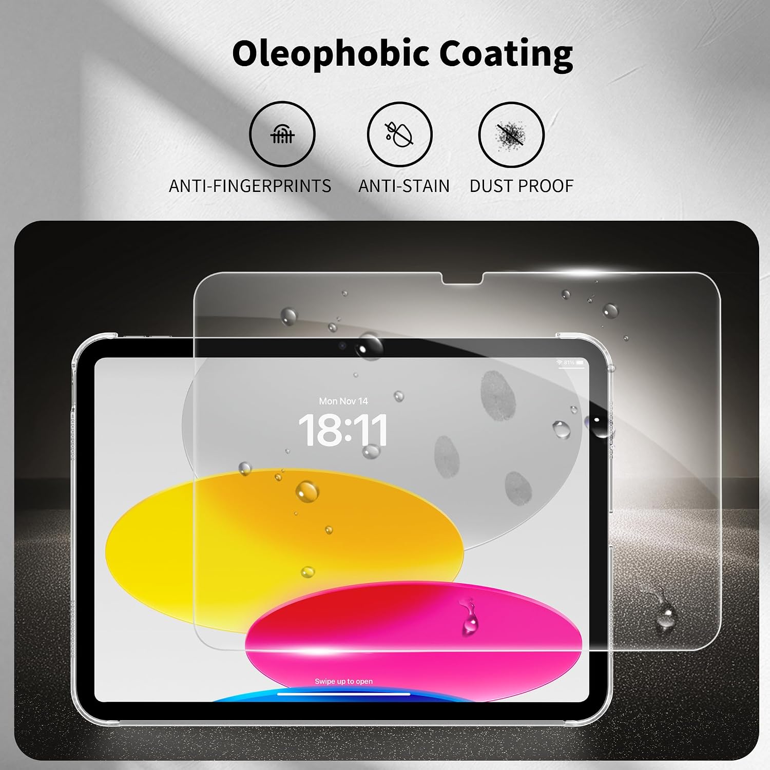 Thumbnail 2 de CACOE Custodia Cover per iPad 11a Generazione (A16) 11" e iPad 10a Generazione 10,9" (2022) – Ultra Sottile in Pelle con Vetro Temperato, Argento