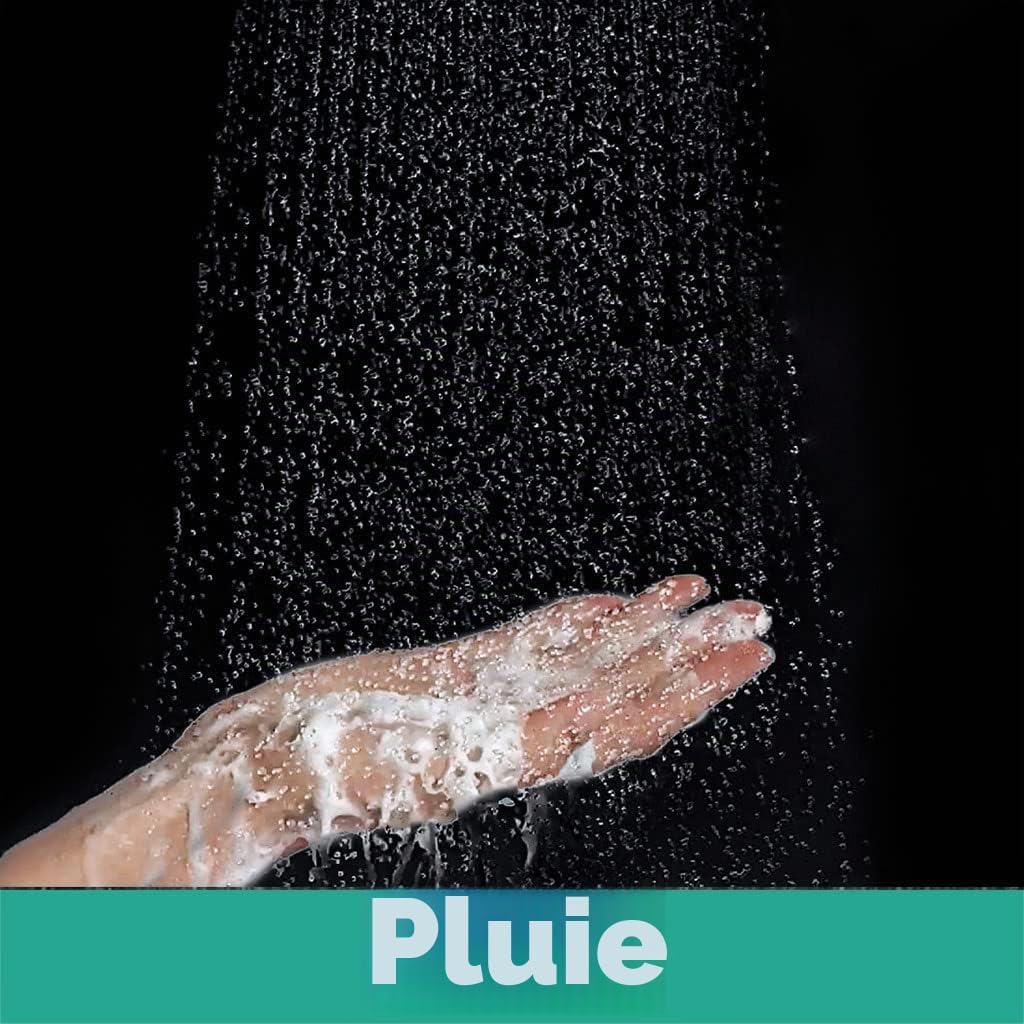 Detalle de Hansgrohe Crometta - Pommeau de douche Économiseur d’eau EcoSmart 9 l/min, 100 mm, blanc/chromé