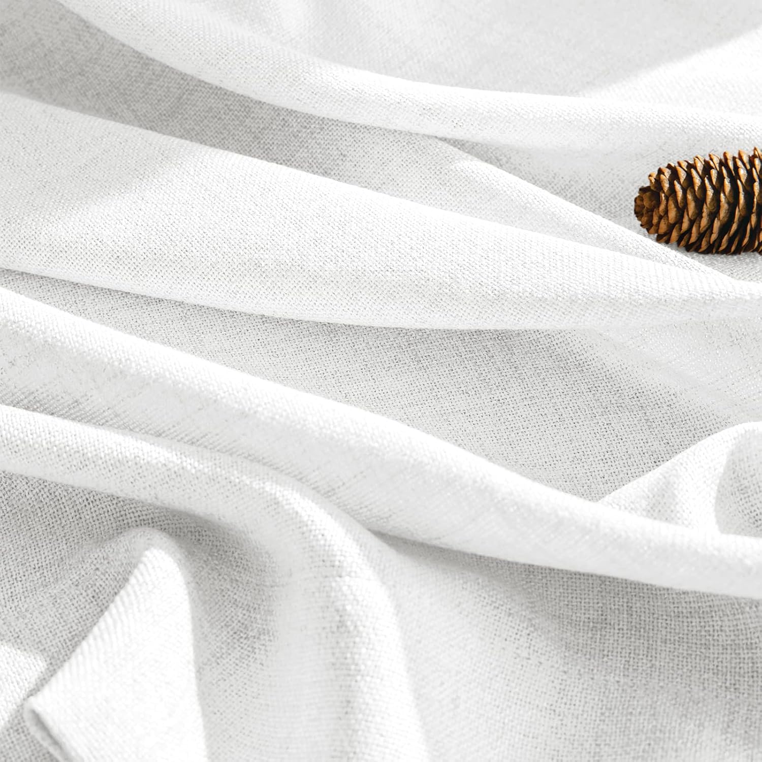 Thumbnail 2 de Melodieux Ösenvorhang aus Polyester – 2er-Set, weiß, 225 x 140 cm