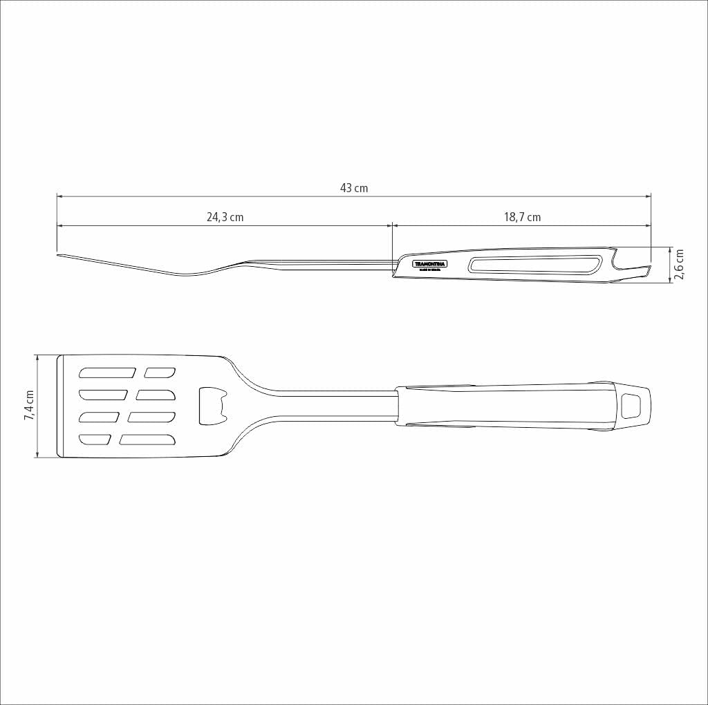 Thumbnail 3 de Tramontina CHURRASCO Black Grillwender, 41 cm – robustes Grillwerkzeug mit integrierter Flaschenöffnung