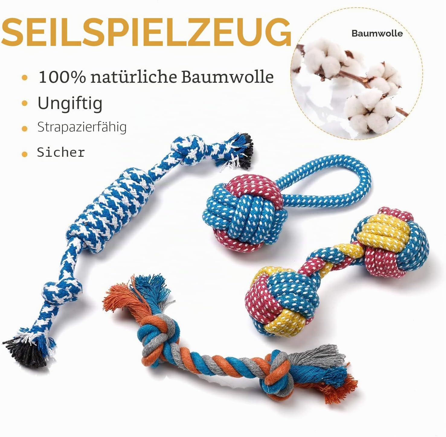 Detalle 2 de Toozey Welpenspielzeug 7 Stück