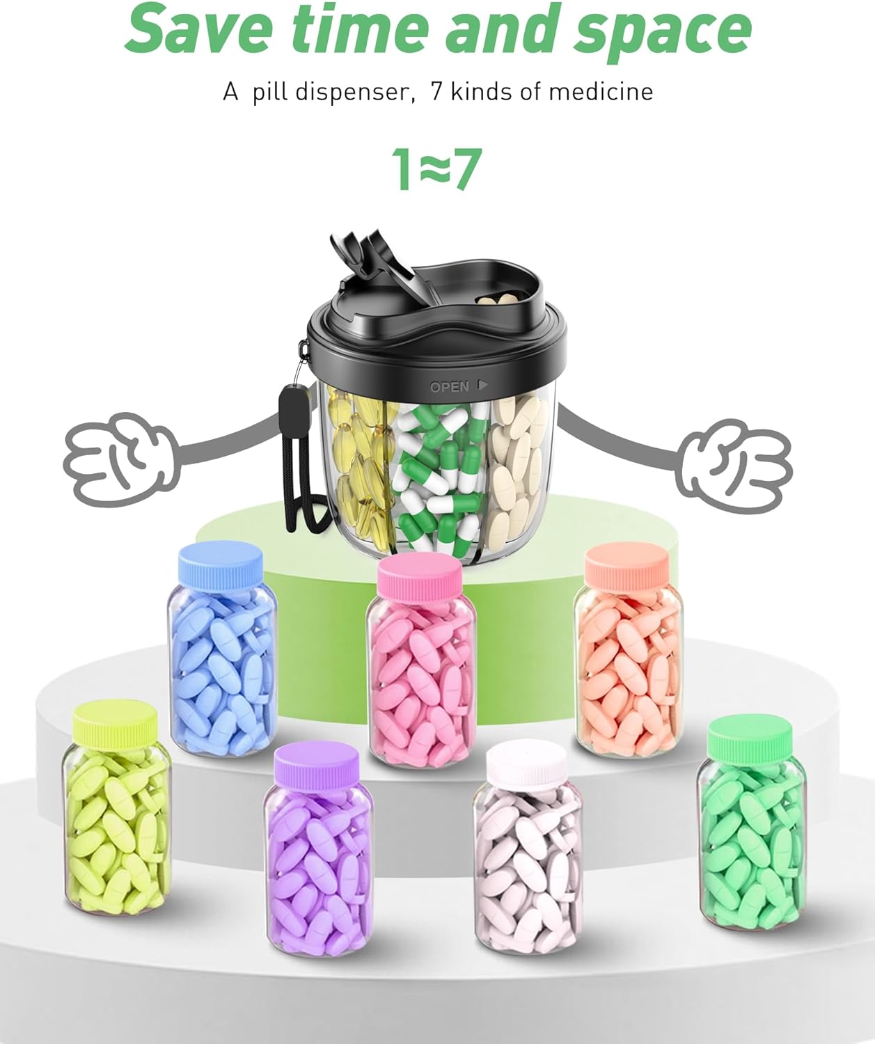 Thumbnail 5 de Pill Organizer 7-compartment travel pill box