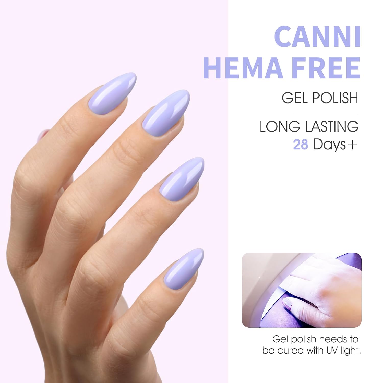 Thumbnail 3 de CANNI 6Pcs 9ml Hema-Free Gel Nail Polish Set (Green, Blue, Purple, Pink, Milky White) — LED Soak-Off DIY Kit