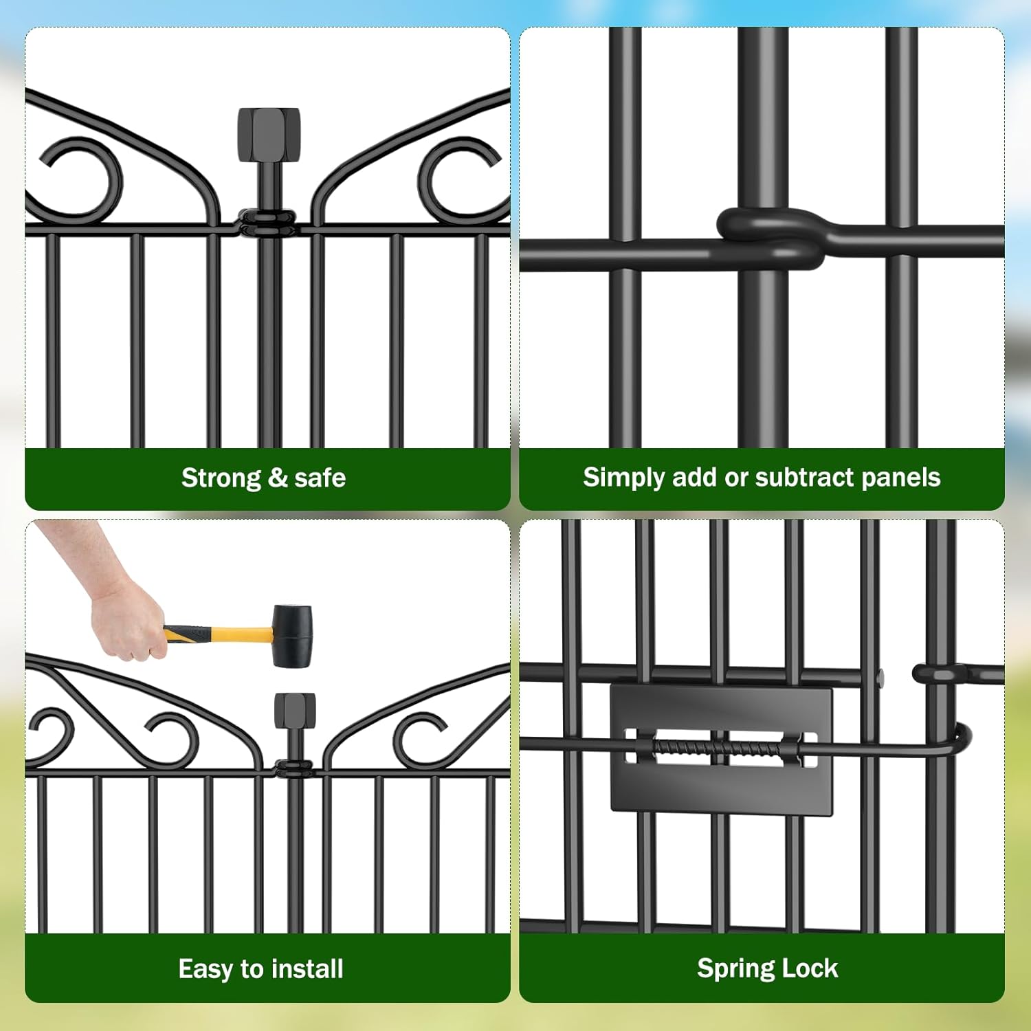Detalle de 12 Panel Garden Fence with Gate - 91.4 cm H x 7.4 m L