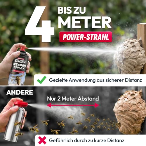 Detalle de GEROBUG Wespen Aerosol Spray 500 ml – Hocheffektives Anti-Wespenmittel für Balkon und Terrasse