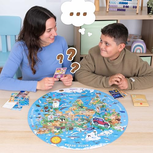 Thumbnail 7 de BONNYCO Puzzle Bambini XXL Mappamondo da 70 Pezzi Grandi con Animali