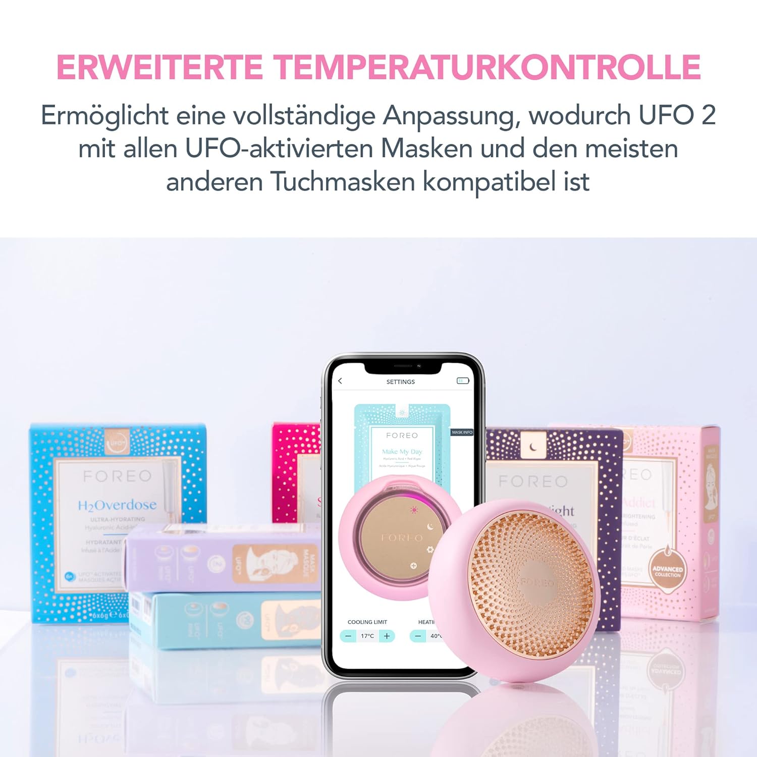 Thumbnail 2 de Foreo Ufo 2 LED-Gesichtsmaske – Vollspektrum LED, Wärme/Kühlung & T-Sonic Massage
