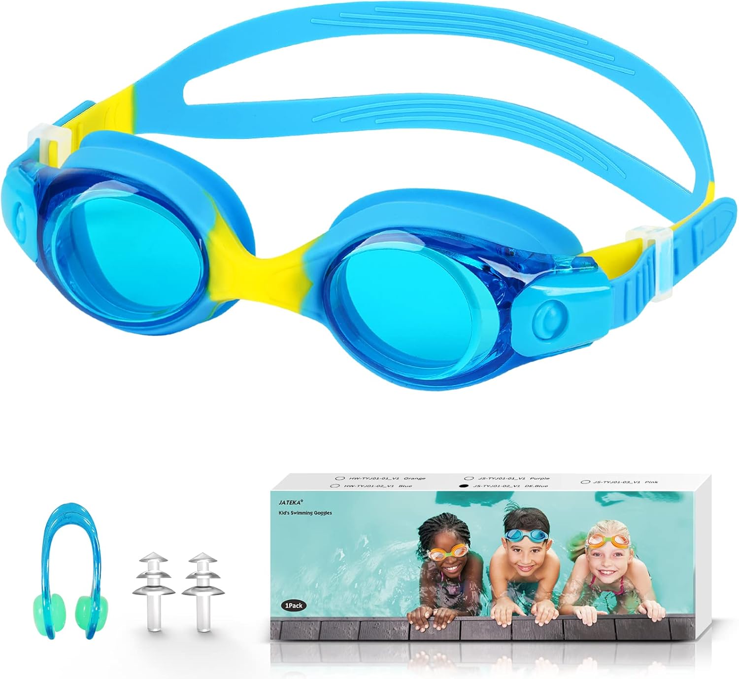 Thumbnail 6 de JATEKA Occhialini da nuoto bambini unisex 4-14 anni, anti-appannamento e lenti mirror HD con protezione UV