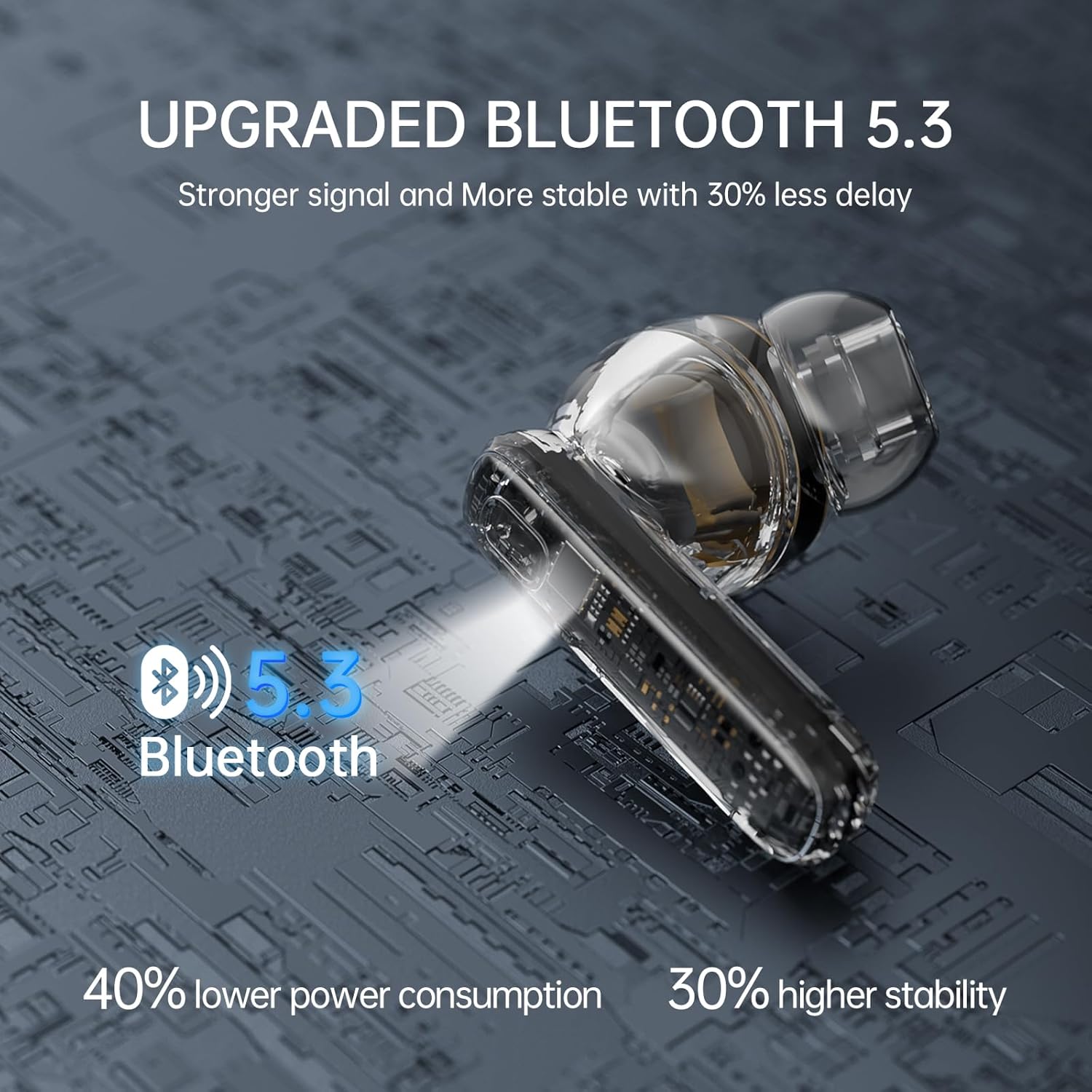 Thumbnail 2 de Ordtop Cuffie Bluetooth 2026 con Display LED, ANC non presente ma 5.3: audio HiFi, IP7 e 40h