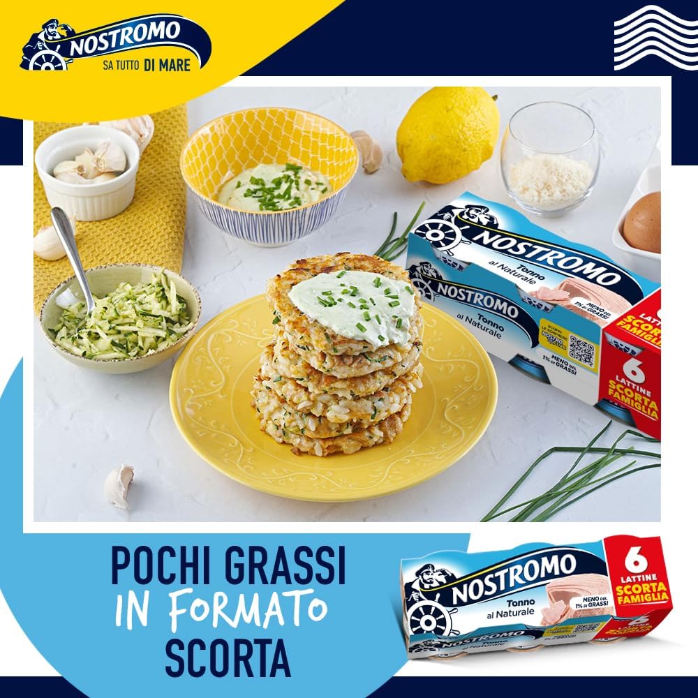 Detalle de Nostromo Tonno al Naturale in 6 lattine da 70 g – meno dell'1% grassi, senza conservanti