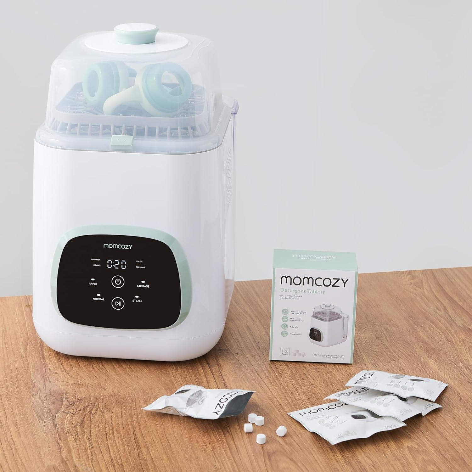 Detalle 2 de Momcozy Official Washing Block for KleanPal Pro Baby Bottle Washer – 120 Tablets